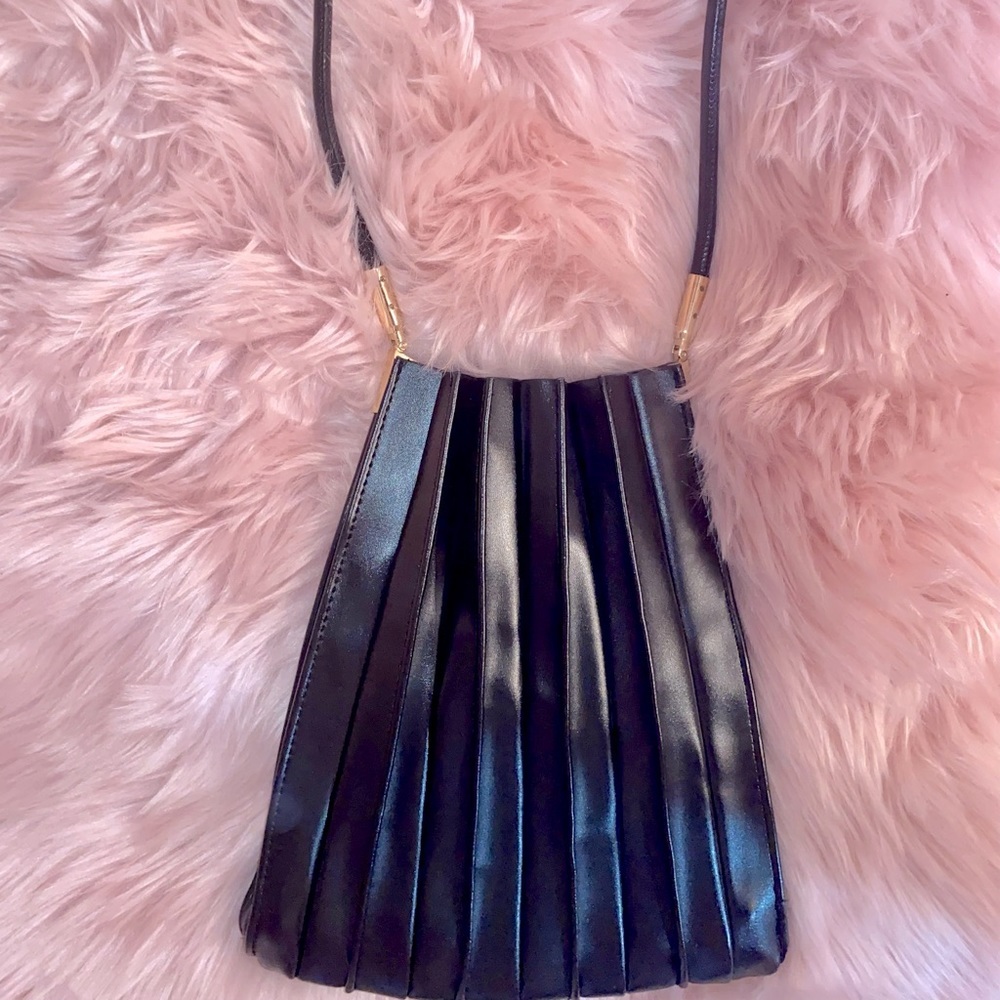 Faux leather shoulder bag